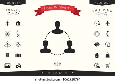 Human connection symbol, icon