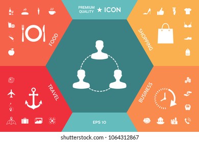 Human connection symbol, icon