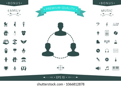 Human connection symbol, icon