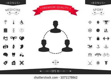 Human connection symbol, icon