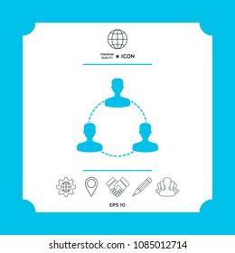 Human connection symbol, icon