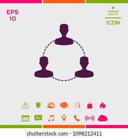 Human connection symbol, icon