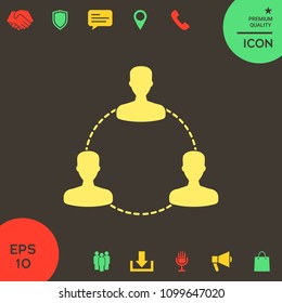 Human connection symbol, icon