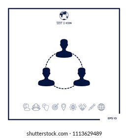 Human connection symbol, icon