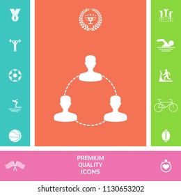 Human connection symbol, icon