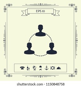 Human connection symbol, icon