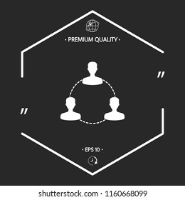 Human connection symbol, icon