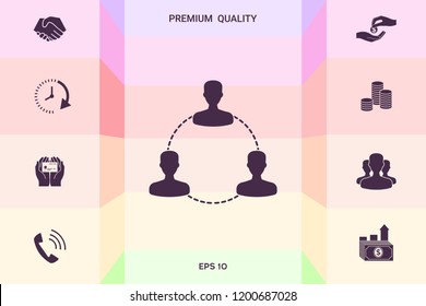 Human connection symbol, icon