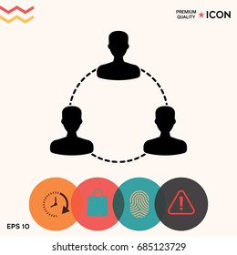 Human connection symbol, icon