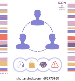 Human connection symbol, icon