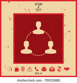 Human connection symbol, icon