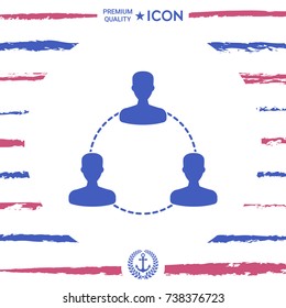 Human connection symbol, icon