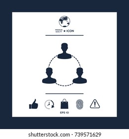 Human connection symbol, icon