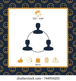Human connection symbol, icon