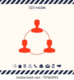 Human connection symbol, icon