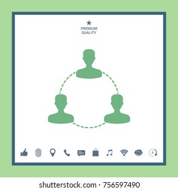 Human connection symbol, icon