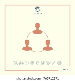 Human connection symbol, icon