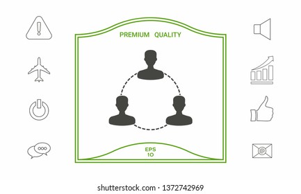 Human connection symbol, icon. Graphic elements for your design