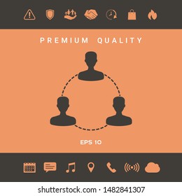 Human connection symbol, icon. Graphic elements for your design