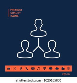 Human connection symbol. Line icon