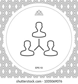 Human connection symbol. Line icon