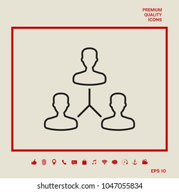 Human connection symbol. Line icon