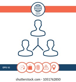 Human connection symbol. Line icon