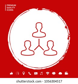 Human connection symbol. Line icon