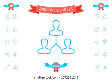 Human connection symbol. Line icon