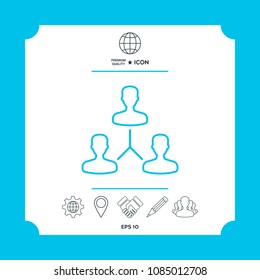 Human connection symbol. Line icon