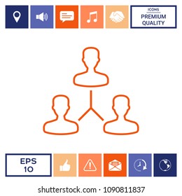 Human connection symbol. Line icon