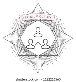 Human connection symbol. Line icon