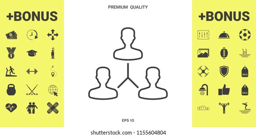 Human connection symbol. Line icon