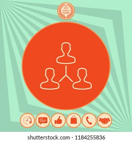 Human connection symbol. Line icon
