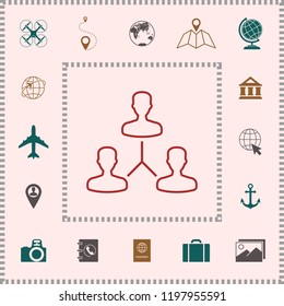 Human connection symbol. Line icon