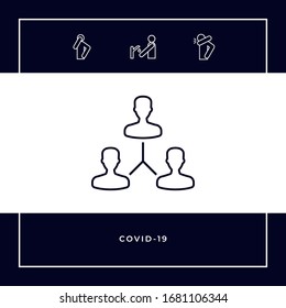 Símbolo de conexión humana. Icono de línea. Elementos gráficos para el diseño
