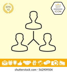 Human connection symbol. Line icon