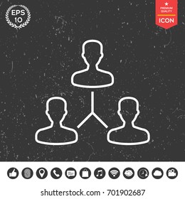 Human connection symbol. Line icon