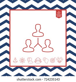 Human connection symbol. Line icon