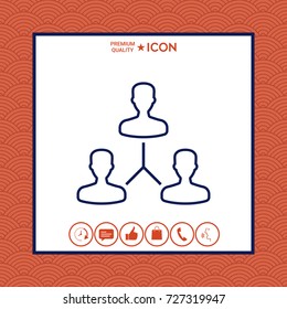 Human connection symbol. Line icon