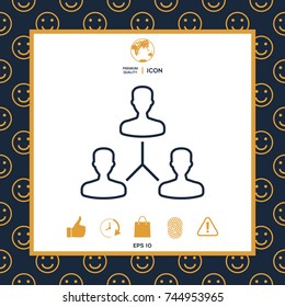 Human connection symbol. Line icon