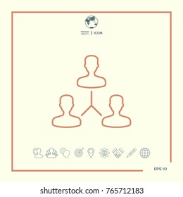 Human connection symbol. Line icon
