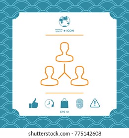 Human connection symbol. Line icon