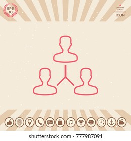 Human connection symbol. Line icon