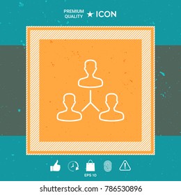 Human connection symbol. Line icon