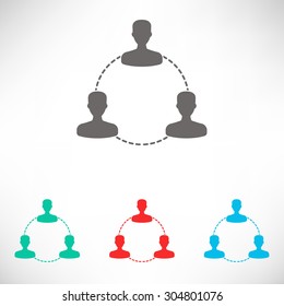 Human connection symbol. Set of varicolored icons.