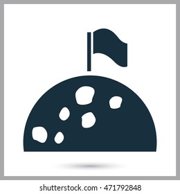 Human conquest of the moon icon on the background