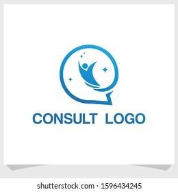 human and consult logo design concept, consult logo design vector