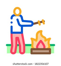 menschliches Kochen auf Lager Feuersymbol Vektorgrafik. Illustration von Farbzeichen