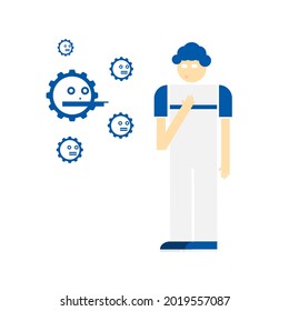 A human and corona virus attack.